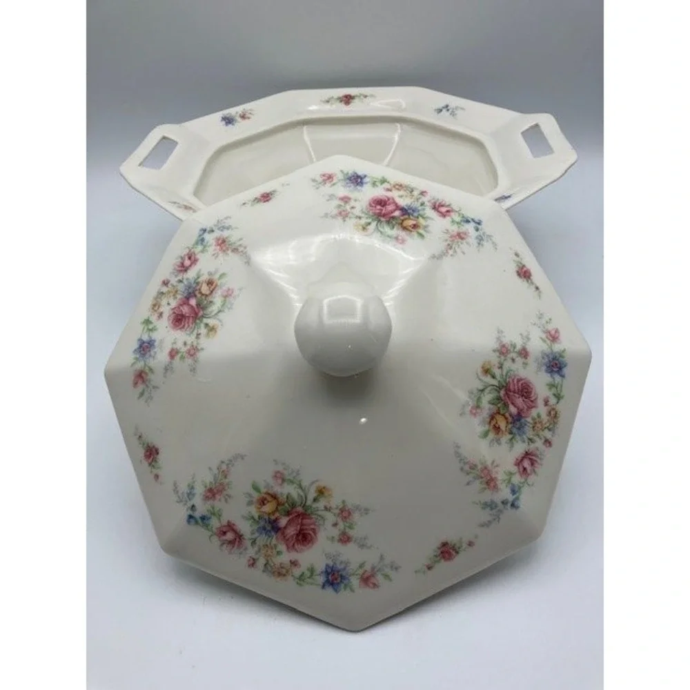 Vintage Octagon Covered‎ Serving Bowl/Handles by Theodore Haviland Fine China